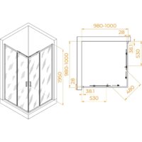 Душевой уголок RGW PA-39 03083900-11 100x100 (хром/прозрачное стекло) - Превью изображения №2 — Интернет-магазин Time-Shop