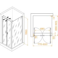 Душевой уголок RGW PA-144 (PA-104+Z-050-2+O-104) 060814489-011 80x90 (хром/прозрачное стекло) - Превью изображения №2 — Интернет-магазин Time-Shop
