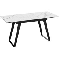 Кухонный стол Трия Техно (черный муар/стекло глянцевое белый мрамор) - Превью изображения №2 — Интернет-магазин Time-Shop