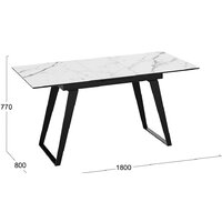 Кухонный стол Трия Техно (черный муар/стекло глянцевое белый мрамор) - Превью изображения №6 — Интернет-магазин Time-Shop
