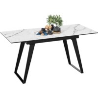 Кухонный стол Трия Техно (черный муар/стекло глянцевое белый мрамор) - Превью изображения №4 — Интернет-магазин Time-Shop