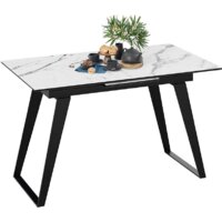 Кухонный стол Трия Техно (черный муар/стекло глянцевое белый мрамор) - Превью изображения №3 — Интернет-магазин Time-Shop