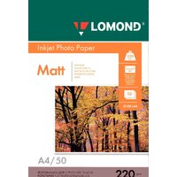 Lomond INK JET матовая двухсторонняя A4 220 г/кв.м. 50 листов (0102144)