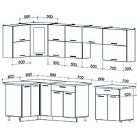 Готовая кухня Интерлиния Мила Gloss 60-12x29 (ваниль/шоколад глянец) - Превью изображения №2 — Интернет-магазин Time-Shop