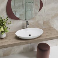 Умывальник Lauter 21571 + клапан 21190W + сифон 21635W (белый матовый) - Превью изображения №9 — Интернет-магазин Time-Shop