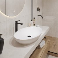 Умывальник Lauter 21571 + клапан 21190W + сифон 21635W (белый матовый) - Превью изображения №8 — Интернет-магазин Time-Shop