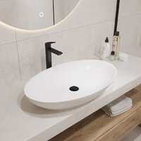 Умывальник Lauter 21571 + клапан 21190W + сифон 21635W (белый матовый) - Превью изображения №4 — Интернет-магазин Time-Shop