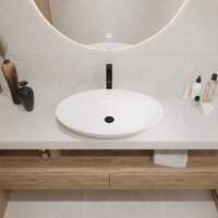 Умывальник Lauter 21571 + клапан 21190W + сифон 21635W (белый матовый) - Превью изображения №5 — Интернет-магазин Time-Shop