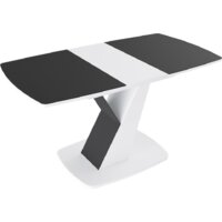 Кухонный стол Трия Гарда тип 1 (белый/стекло матовое черный графит) - Превью изображения №2 — Интернет-магазин Time-Shop
