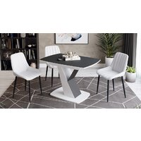 Кухонный стол Трия Гарда тип 1 (белый/стекло матовое черный графит) - Превью изображения №3 — Интернет-магазин Time-Shop