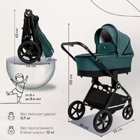 Универсальная коляска Sweet Baby Stella 2в1 (зеленый) - Превью изображения №3 — Интернет-магазин Time-Shop