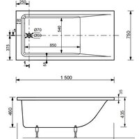 Ванна Эстет Дельта 150 - Превью изображения №3 — Интернет-магазин Time-Shop