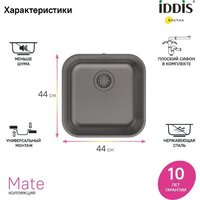 Кухонная мойка IDDIS Mate MAT44GMi77 - Превью изображения №2 — Интернет-магазин Time-Shop