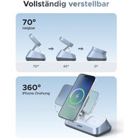 Беспроводное зарядное Ugreen MagFlow 3-in-1 W711 55677 (голубой) - Превью изображения №6 — Интернет-магазин Time-Shop