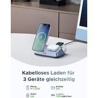 Беспроводное зарядное Ugreen MagFlow 3-in-1 W711 55677 (голубой) - Превью изображения №4 — Интернет-магазин Time-Shop