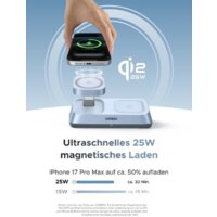 Беспроводное зарядное Ugreen MagFlow 3-in-1 W711 55677 (голубой) - Превью изображения №2 — Интернет-магазин Time-Shop