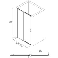 Душевая дверь Alex Baitler AB64B110 - Превью изображения №3 — Интернет-магазин Time-Shop