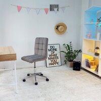 Офисное кресло AksHome Fiji поворотное (светло-серый велюр HCJ-38/хром) - Превью изображения №6 — Интернет-магазин Time-Shop