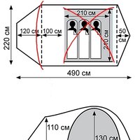 Экспедиционная палатка TRAMP Cave 3 v2 (серый) - Превью изображения №4 — Интернет-магазин Time-Shop