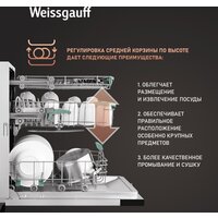 Встраиваемая посудомоечная машина Weissgauff BDW 6140 Ultra Real Autoopen Infolight - Превью изображения №14 — Интернет-магазин Time-Shop