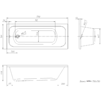 Ванна Ventospa Mitra 170x70 (с каркасом и экраном) - Превью изображения №2 — Интернет-магазин Time-Shop