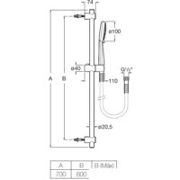 Душевой гарнитур  Roca Stella 5B1D03C00 - Превью изображения №4 — Интернет-магазин Time-Shop