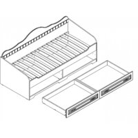 Кровать-тахта Мебельград Прованс с ящиками (бодега белая/патина премиум) - Превью изображения №3 — Интернет-магазин Time-Shop