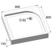 Душевой поддон BelBagno TRAY-BB-A-80-15-W 80x80 - Превью изображения №7 — Интернет-магазин Time-Shop