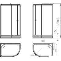 Душевая кабина Domani-Spa Delight 128 120x80 R с гидромассажем (черный/тонированное) - Превью изображения №3 — Интернет-магазин Time-Shop