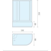 Душевая кабина Oda 8037BTL (черный/тонированное стекло) - Превью изображения №2 — Интернет-магазин Time-Shop