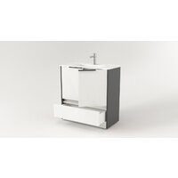  Дабер Тумба под умывальник 017 Тобага/Эридан 80 Т17.8Т.0.20Ч (белый древесный/серый/ручка черная) - Превью изображения №2 — Интернет-магазин Time-Shop