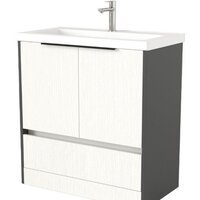 Дабер Тумба под умывальник 017 Тобага/Эридан 80 Т17.8Т.0.20Ч (белый древесный/серый/ручка черная)