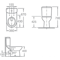 Унитаз напольный Roca Access 34P23900Y - Превью изображения №4 — Интернет-магазин Time-Shop