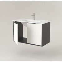  Дабер Тумба под умывальник 018 WeltWasser Deilbach 7517-80 Т18.8W.0.20Ч (белый древесный/серый/ручка черная) - Превью изображения №2 — Интернет-магазин Time-Shop