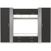 Стенка Олмеко Вена (белый/диамант серый/ДВПО белый) - Превью изображения №3 — Интернет-магазин Time-Shop