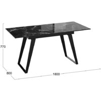 Кухонный стол Трия Техно (черный муар/стекло глянцевое черный мрамор) - Превью изображения №6 — Интернет-магазин Time-Shop