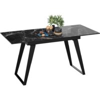 Кухонный стол Трия Техно (черный муар/стекло глянцевое черный мрамор) - Превью изображения №4 — Интернет-магазин Time-Shop