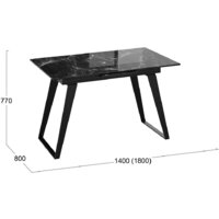 Кухонный стол Трия Техно (черный муар/стекло глянцевое черный мрамор) - Превью изображения №5 — Интернет-магазин Time-Shop