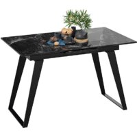 Кухонный стол Трия Техно (черный муар/стекло глянцевое черный мрамор) - Превью изображения №3 — Интернет-магазин Time-Shop