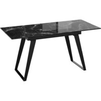 Кухонный стол Трия Техно (черный муар/стекло глянцевое черный мрамор) - Превью изображения №2 — Интернет-магазин Time-Shop