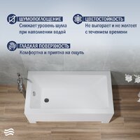 Ванна Lauter Estelle 130 21206030 (с ножками и сифоном 21Y11010 хром) - Превью изображения №4 — Интернет-магазин Time-Shop