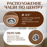Кухонная мойка Saniteco Linea (терракот) - Превью изображения №3 — Интернет-магазин Time-Shop