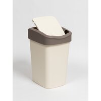 Комплект мусорных ведер Violet Tandem с подвижной крышкой 842826 (8шт, 20л, слоновая кость/шоколад) - Превью изображения №2 — Интернет-магазин Time-Shop