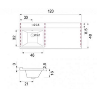  Misty Фостер - 55 Тумба подвесная с 2 ящ. под стиральную машину, белая эмаль - Э-Фос01055-012Я - Превью изображения №6 — Интернет-магазин Time-Shop