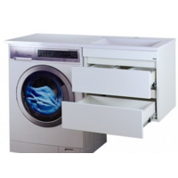  Misty Фостер - 55 Тумба подвесная с 2 ящ. под стиральную машину, белая эмаль - Э-Фос01055-012Я - Превью изображения №3 — Интернет-магазин Time-Shop