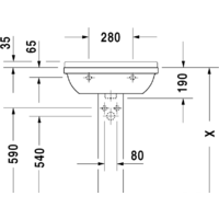 Умывальник Duravit Starck 3 60x45 (0300600000) - Превью изображения №4 — Интернет-магазин Time-Shop