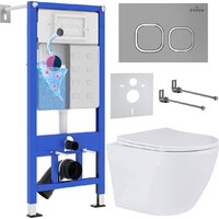 Унитаз подвесной Roxen Antares One Rimless 6 в 1 StounFix Dual Fresh 557682 (кнопка: матовая) - Превью изображения №1 — Интернет-магазин Time-Shop