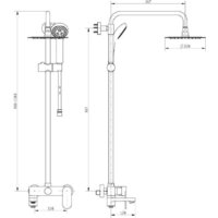 Душевая система  Hansberge H5033 (белый хром) - Превью изображения №9 — Интернет-магазин Time-Shop