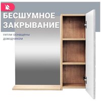  Doratiz Шкаф с зеркалом Фьорд 70 R 2711.159 (дуб бунратти/цемент) - Превью изображения №11 — Интернет-магазин Time-Shop