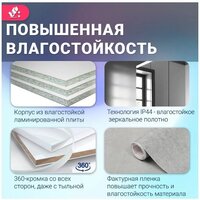 Doratiz Шкаф с зеркалом Фьорд 70 R 2711.159 (дуб бунратти/цемент) - Превью изображения №10 — Интернет-магазин Time-Shop